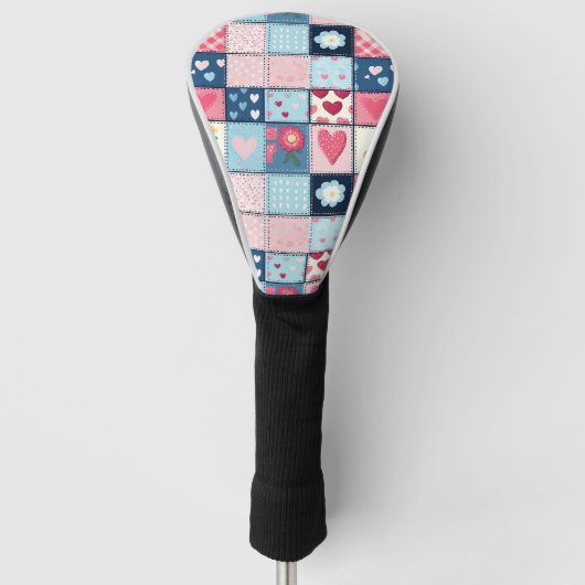 Charmant Schattige patchwork ontwerp Golfheadcover (Voorkant)