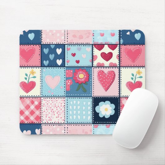 Charmant Schattige patchwork ontwerp Muismat (Met muis)