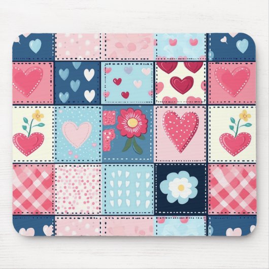 Charmant Schattige patchwork ontwerp Muismat (Voorkant)