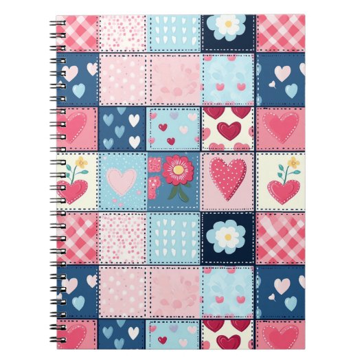 Charmant Schattige patchwork ontwerp Notitieboek (Voorkant)