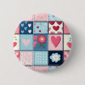 Charmant Schattige patchwork ontwerp Ronde Button 5,7 Cm (Voorkant)
