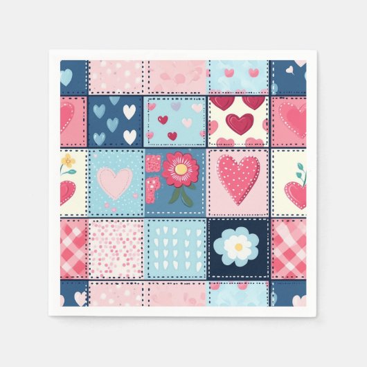 Charmant Schattige patchwork ontwerp Servet (Voorkant)