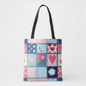 Charmant Schattige patchwork ontwerp Tote Bag (Voorkant)