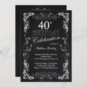 Charmant schoolbord 40e verjaardagsfeest kaart (Voorkant / Achterkant)