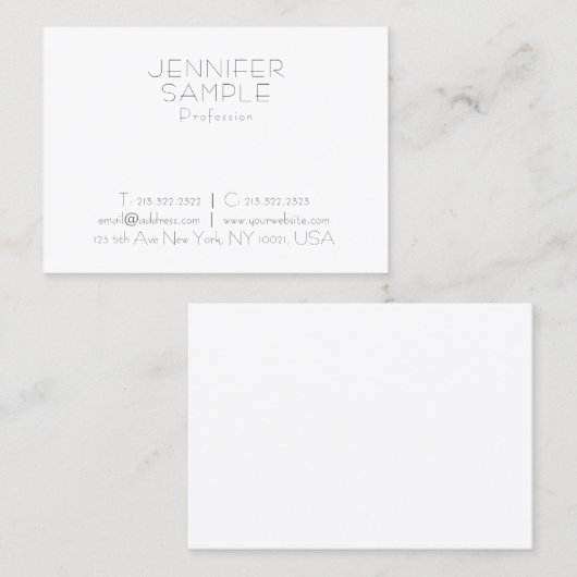 Charmant Schoon Ontwerp Professioneel Modern Plain Visitekaartje (Voorkant / Achterkant)