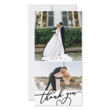 Charmant script Bedankt 2 trouwfoto's