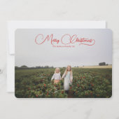 Charmant script kerstvakantie twee foto kaart (Voorkant)