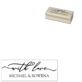 Charmant script met liefde uw namen rubberstempel (Gestempeld)