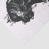 Charmant silhouet van een dame met  filigraan tissuepapier (Detail)