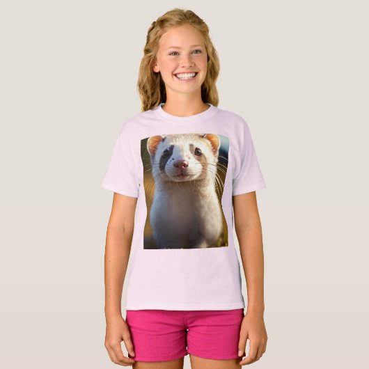 Charmant Silver Ferret Kinder 'Basic T-shirt (Voorkant volledig)