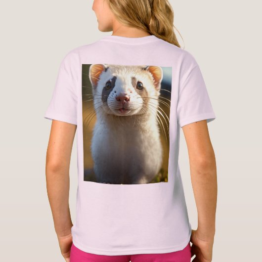 Charmant Silver Ferret Kinder 'Basic T-shirt (Achterkant)