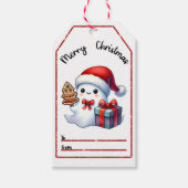 Charmant spook Xmas label met lekkernijen Cadeaulabel (Voorkant)