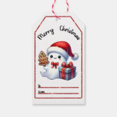 Charmant spook Xmas label met lekkernijen Cadeaulabel (Achterkant)