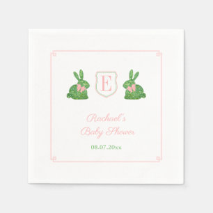 Charmant Spring Bunny Girl Baby shower Party Servet