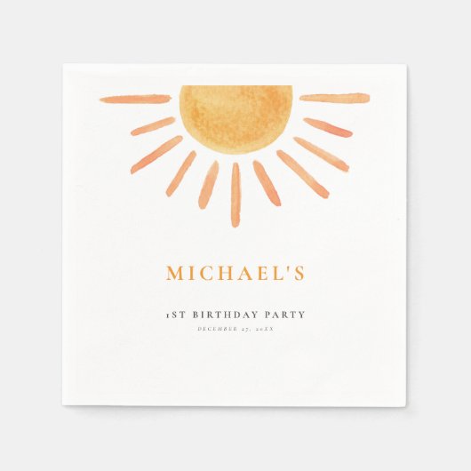 Charmant Sunshine verjaardagspapier servet elke le (Voorkant)