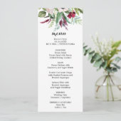 Charmant Tropisch Bloemen Groen Diner Menu Kaart (Staand voorkant)