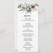 Charmant Tropisch Bloemen Groen Diner Menu Kaart (Voorkant)