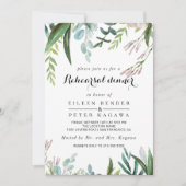 Charmant Tropisch Bloemen Groen repetitie diner Kaart (Voorkant)