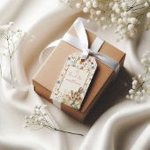 Charmant Twin Bunny Floral Neutraal Baby shower Cadeaulabel