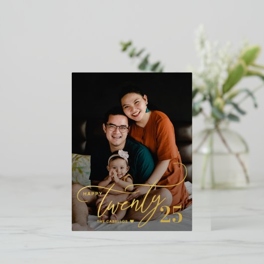 Charmant twintig FOLIE Gelukkig Nieuwjaar Kaart Br (Staand Voorkant)