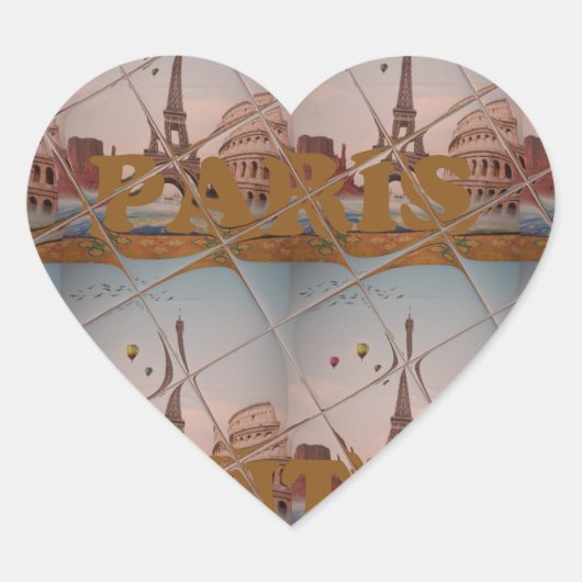 Charmant uit Parijs met liefde J'aime Paris Design Hart Sticker (Voorkant)