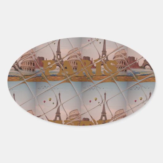 Charmant uit Parijs met liefde J'aime Paris Design Ovale Sticker (Voorkant)
