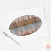 Charmant uit Parijs met liefde J'aime Paris Design Ovale Sticker (Envelop)