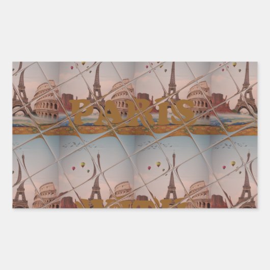 Charmant uit Parijs met liefde J'aime Paris Design Rechthoekige Sticker (Voorkant)