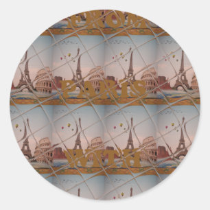 Charmant uit Parijs met liefde J'aime Paris Design Ronde Sticker