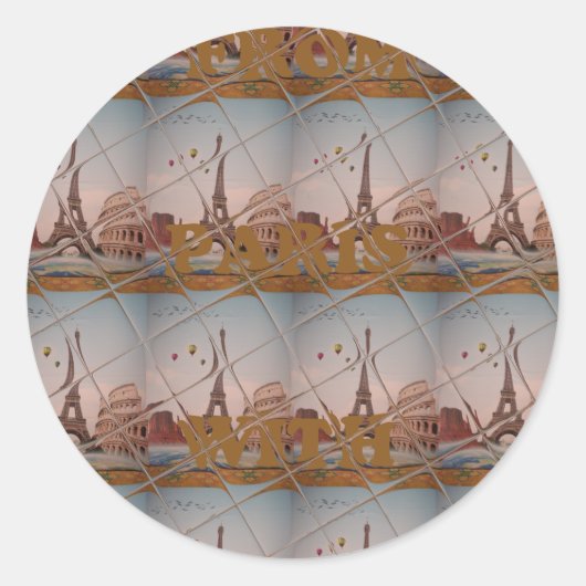 Charmant uit Parijs met liefde J'aime Paris Design Ronde Sticker (Voorkant)