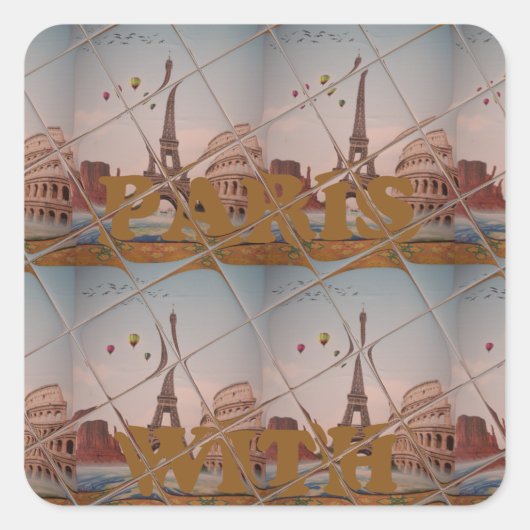 Charmant uit Parijs met liefde J'aime Paris Design Vierkante Sticker (Voorkant)