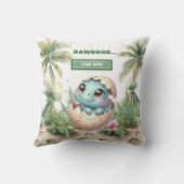Charmant Uitkomen Binnenkort Baby Dinosaurus Baby Kussen (Achterkant)