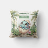 Charmant Uitkomen Binnenkort Baby Dinosaurus Baby Kussen (Voorkant)