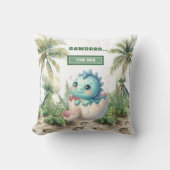 Charmant Uitkomen Binnenkort Baby Dinosaurus Kweke Kussen (Voorkant)