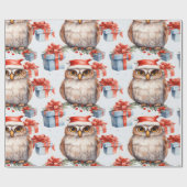 Charmant vakantie inpakpapier versierd met uilen (Vlak)