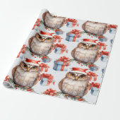 Charmant vakantie inpakpapier versierd met uilen (Uitgerold)