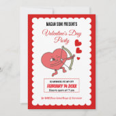 Charmant Valentijn's Day Party | Hart en Rozen Kaart (Voorkant)