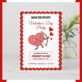 Charmant Valentijn's Day Party | Hart en Rozen Kaart