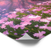 Charmant veld en zijn Flowing Pink Delights Poster (Hoek)