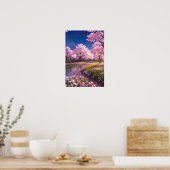 Charmant veld en zijn Flowing Pink Delights Poster (Keuken)