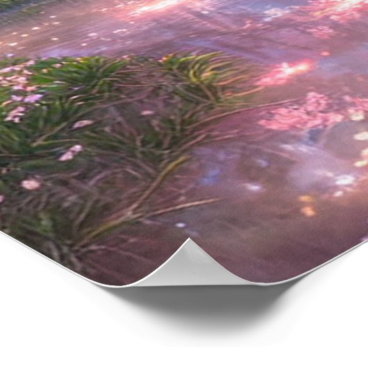 Charmant veld van Cherry Blossoms Poster (Hoek)