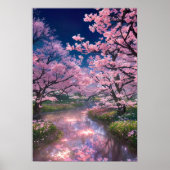 Charmant veld van Cherry Blossoms Poster (Voorkant)