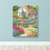 Charmant Victoriaans huisje genesteld Canvas Afdruk (Insitu (Houten vloer))