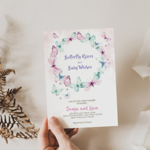 Charmant vlinder Baby shower Kaart