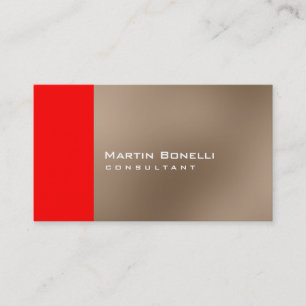 Charmant Warm Beige Red Stripe Visitekaartje