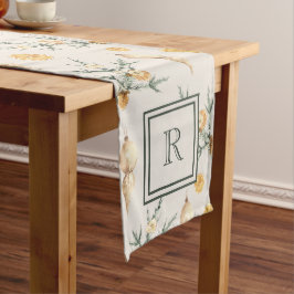 Charmant Warm Winter Waterverf Monogram Medium Tafelloper
