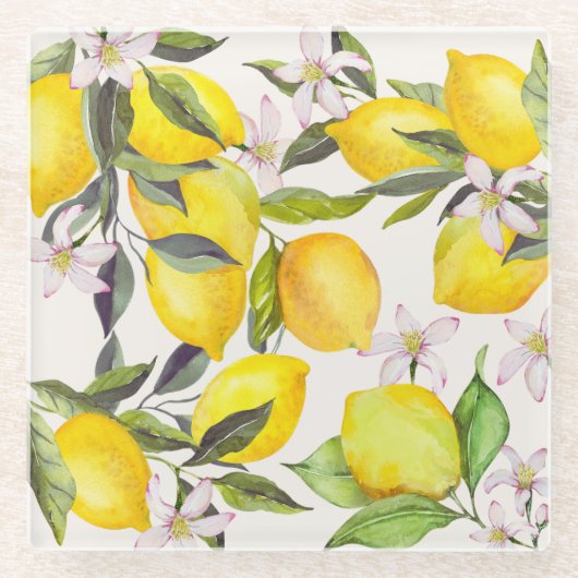 Charmant Waterverf Lemon Onderzetter (Voorkant)