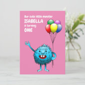 Charmant wezen met ballonnen kaart (Staand voorkant)