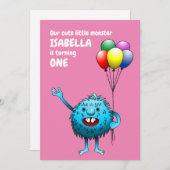 Charmant wezen met ballonnen kaart (Voorkant / Achterkant)