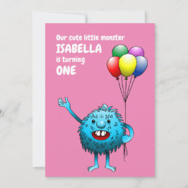 Charmant wezen met ballonnen kaart